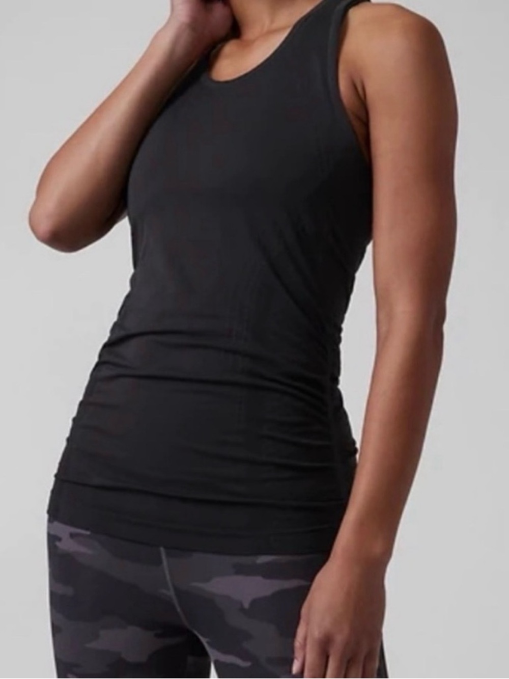 Athleta Black Ruched Tank Top